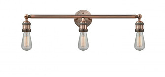 Bare Bulb - 3 Light - 30 inch - Antique Copper - Bath Vanity Light (3442|205-AC-LED)