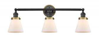 Cone - 3 Light - 30 inch - Matte Black - Bath Vanity Light (3442|205BK-BPBB-HRBB-G61)