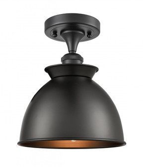 Adirondack - 1 Light - 8 inch - Matte Black - Semi-Flush Mount (3442|516-1C-BK-M14-BK)