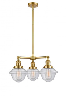Oxford - 3 Light - 20 inch - Satin Gold - Stem Hung - Chandelier (3442|207-SG-G534-LED)