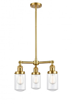 Dover - 3 Light - 17 inch - Satin Gold - Stem Hung - Chandelier (3442|207-SG-G312-LED)