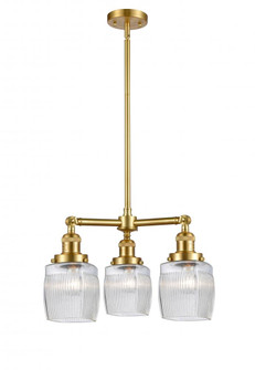 Colton - 3 Light - 18 inch - Satin Gold - Stem Hung - Chandelier (3442|207-SG-G302)