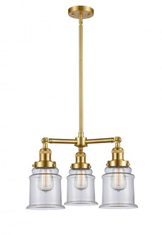 Canton - 3 Light - 18 inch - Satin Gold - Stem Hung - Chandelier (3442|207-SG-G182-LED)