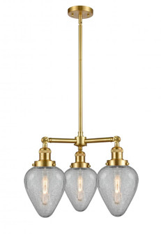 Geneseo - 3 Light - 26 inch - Satin Gold - Stem Hung - Chandelier (3442|207-SG-G165-LED)