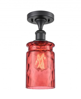 Candor 1 Light Semi-Flush Mount (3442|516-1C-BK-G352-RD)