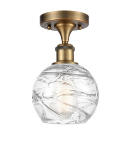 Athens Deco Swirl - 1 Light - 6 inch - Brushed Brass - Semi-Flush Mount (3442|516-1C-BB-G1213-6-LED)