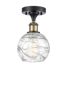 Athens Deco Swirl - 1 Light - 6 inch - Black Antique Brass - Semi-Flush Mount (3442|516-1C-BAB-G1213-6-LED)