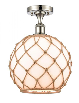 Farmhouse Rope - 1 Light - 10 inch - Polished Nickel - Semi-Flush Mount (3442|516-1C-PN-G121-10RB)