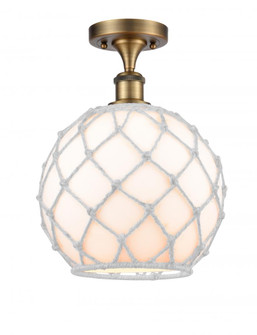 Farmhouse Rope - 1 Light - 10 inch - Brushed Brass - Semi-Flush Mount (3442|516-1C-BB-G121-10RW)