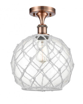 Farmhouse Rope - 1 Light - 10 inch - Antique Copper - Semi-Flush Mount (3442|516-1C-AC-G122-10RW-LED)