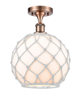 Farmhouse Rope - 1 Light - 10 inch - Antique Copper - Semi-Flush Mount (3442|516-1C-AC-G121-10RW)
