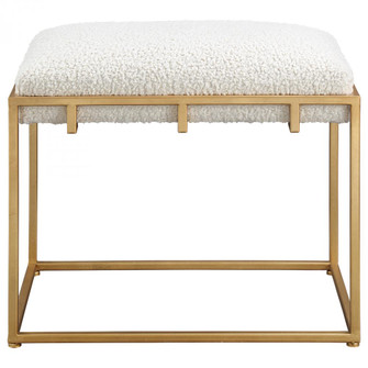 Uttermost Paradox Small Gold & White Shearling Bench (85|23663)
