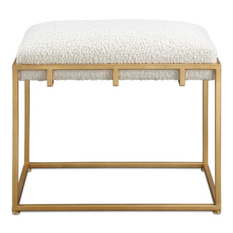 Uttermost Paradox Small Gold & White Shearling Bench (85|23663)