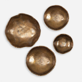 Uttermost Lucky Coins Brass Wall Bowls Set/4 (85|04299)