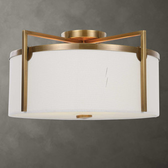 Uttermost Colfax Brass 3 Light Semi Flush (85|22283)