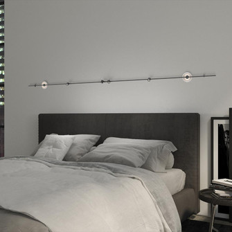 72'' 2-Bar Linear Wall-Mounted with Mezzaluna Luminaires + Precise Bar-Mounted Aimable Cylinders (107|SLS1154)