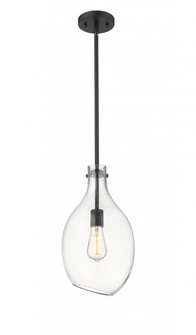 Norwalk - 1 Light - 9 inch - Matte Black - Stem hung - Mini Pendant (3442|493-1S-BK-G552-9-LED)