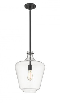 Norwalk - 1 Light - 12 inch - Matte Black - Stem hung - Mini Pendant (3442|493-1S-BK-G502-12-LED)