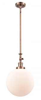 Beacon - 1 Light - 12 inch - Antique Copper - Stem Hung - Adjustable Mini Pendant (3442|206-AC-G201-12)