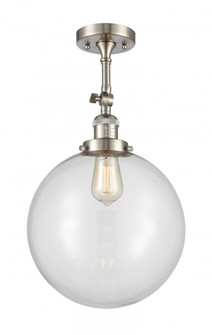 Beacon - 1 Light - 12 inch - Brushed Satin Nickel - Adjustable Semi-Flush Mount (3442|201F-SN-G202-12-LED)