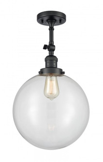 Beacon - 1 Light - 12 inch - Matte Black - Adjustable Semi-Flush Mount (3442|201F-BK-G202-12)