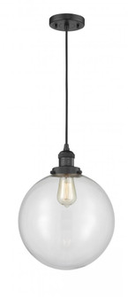 Beacon - 1 Light - 12 inch - Matte Black - Cord hung - Mini Pendant (3442|201C-BK-G202-12-LED)