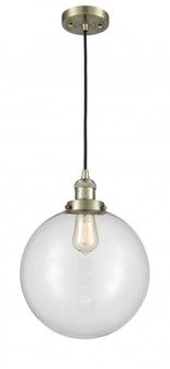 Beacon - 1 Light - 12 inch - Antique Brass - Cord hung - Mini Pendant (3442|201C-AB-G202-12-LED)