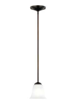 Emmons traditional 1-light indoor dimmable ceiling hanging single pendant light in bronze finish wit (38|6139001EN3-710)