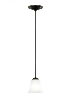 Emmons traditional 1-light indoor dimmable ceiling hanging single pendant light in bronze finish wit (38|6139001-710)