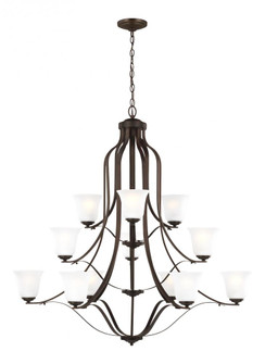 Emmons traditional 12-light indoor dimmable ceiling chandelier pendant light in bronze finish with s (38|3139012-710)