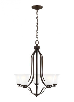 Emmons traditional 5-light indoor dimmable ceiling chandelier pendant light in bronze finish with sa (38|3139005-710)