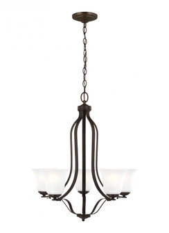 Emmons traditional 5-light indoor dimmable ceiling chandelier pendant light in bronze finish with sa (38|3139005-710)