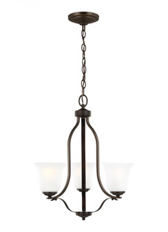 Emmons traditional 3-light LED indoor dimmable ceiling chandelier pendant light in bronze finish wit (38|3139003EN3-710)