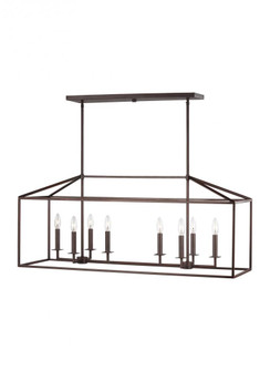 Perryton transitional 8-light indoor dimmable linear ceiling chandelier pendant light in bronze fini (38|6615008-710)