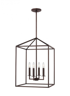 Perryton transitional 4-light LED indoor dimmable medium ceiling pendant hanging chandelier light in (38|5115004EN-710)