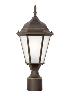 Bakersville traditional 1-light LED outdoor exterior post lantern in antique bronze finish with sati (38|82941EN3-71)