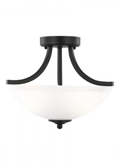 Geary transitional 2-light LED indoor dimmable ceiling flush mount fixture in midnight black finish (38|7716502EN3-112)