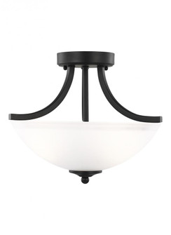 Geary transitional 2-light indoor dimmable ceiling flush mount fixture in midnight black finish with (38|7716502-112)