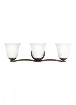 Emmons traditional 3-light indoor dimmable bath vanity wall sconce in bronze finish with satin etche (38|4439003-710)