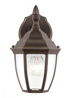 Bakersville traditional 1-light outdoor exterior small round wall lantern sconce in antique bronze f (38|88936-71)