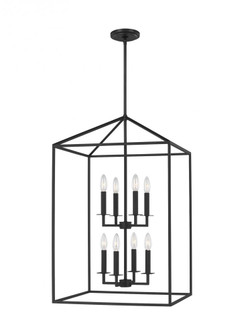 Perryton transitional 8-light indoor dimmable large ceiling pendant hanging chandelier light in midn (38|5115008-112)