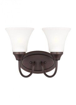 Holman traditional 2-light indoor dimmable bath vanity wall sconce in bronze finish with satin etche (38|44806-710)