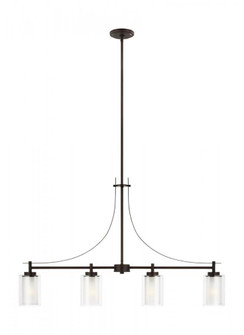 Elmwood Park traditional 4-light indoor dimmable linear ceiling chandelier pendant light in bronze f (38|6637304-710)