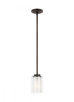 Elmwood Park traditional 1-light LED indoor dimmable ceiling hanging single pendant light in bronze (38|6137301EN3-710)
