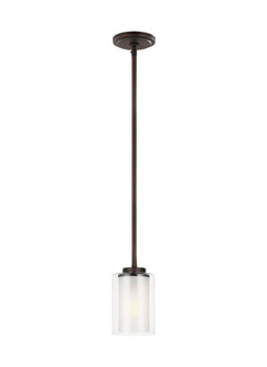 Elmwood Park traditional 1-light LED indoor dimmable ceiling hanging single pendant light in bronze (38|6137301EN3-710)