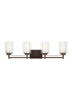 Elmwood Park traditional 4-light indoor dimmable bath vanity wall sconce in bronze finish with satin (38|4437304-710)