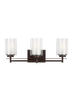 Elmwood Park traditional 3-light LED indoor dimmable bath vanity wall sconce in bronze finish with s (38|4437303EN3-710)