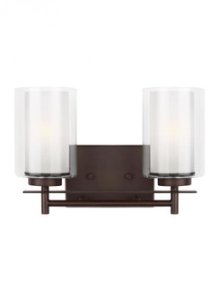 Elmwood Park traditional 2-light LED indoor dimmable bath vanity wall sconce in bronze finish with s (38|4437302EN3-710)