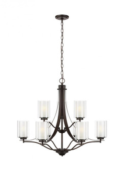 Elmwood Park traditional 9-light LED indoor dimmable ceiling chandelier pendant light in bronze fini (38|3137309EN3-710)