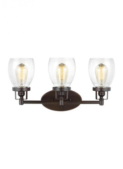 Belton transitional 3-light indoor dimmable bath vanity wall sconce in bronze finish with clear seed (38|4414503-710)